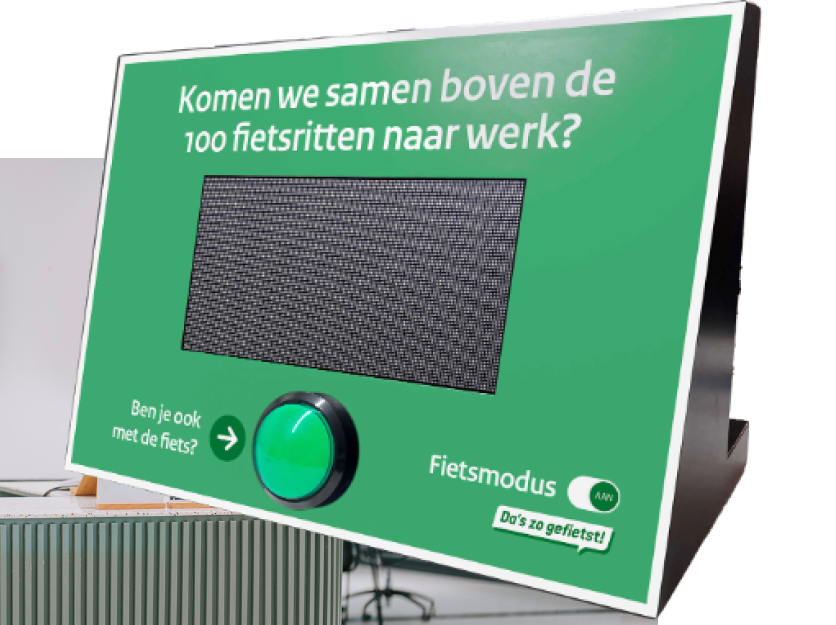 Een fietsteller was één van de campagnemiddelen.